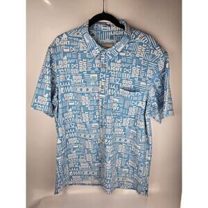 BUD LIGHT Shinesty XL Hawaiian Shirt Mahalo Nerds Blue &‎ White Short Sleeve